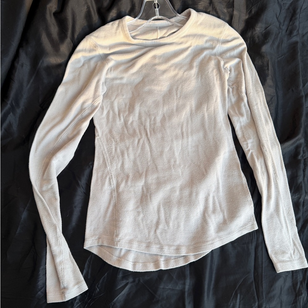 lululemon athletica Light Gray Long Sleeve Crewneck Top